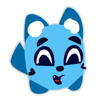 Cat with a happy expression.